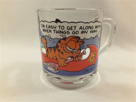 Vintage Garfield Mugs 1978 Mcdonalds Glass Mug I'm Easy to Get Along When Things Go My Way - Etsy