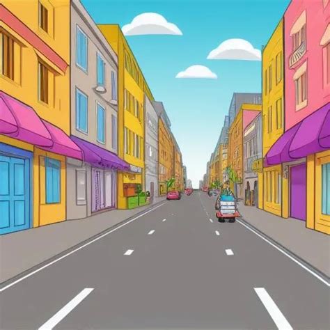 city street, cartoon background