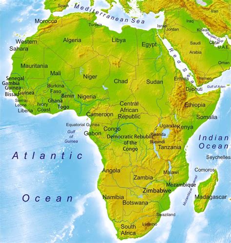 Map of Africa Physical Picture