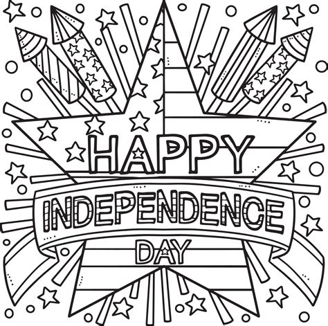 4th Of July Happy Independence Day Coloring Page 20119126 Vector Art at Vecteezy