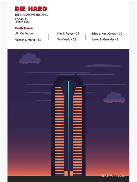 "Die Hard Nakatomi Building poster" Poster for Sale by Joshsimpson | Redbubble