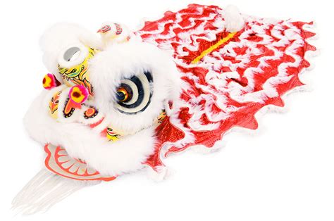 Southern Lion Dance Costume, White/Red