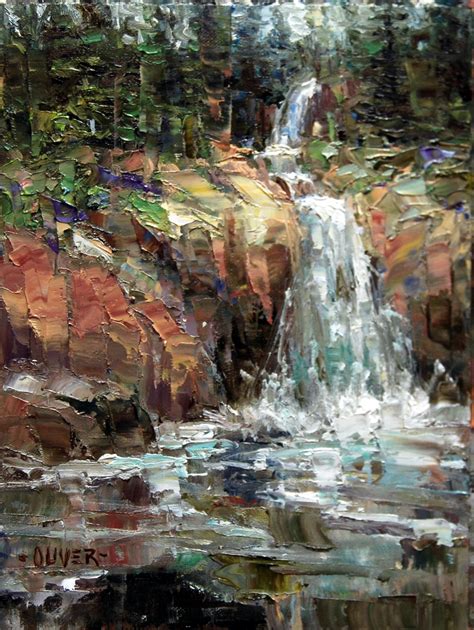 Waterfall at Sylvan Pass | Waterfall art, Waterfall paintings, Oil painting landscape