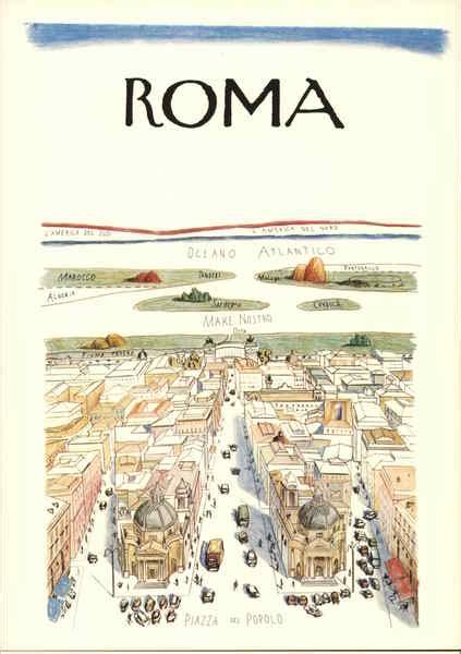 "Roma" Cartoon Map Rome, Italy Postcard