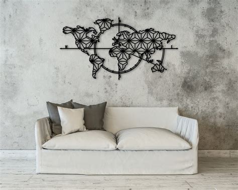 Metal World Map Wall Art, Metal Wall Decor, Metal Wall Art, Weltkarte ...