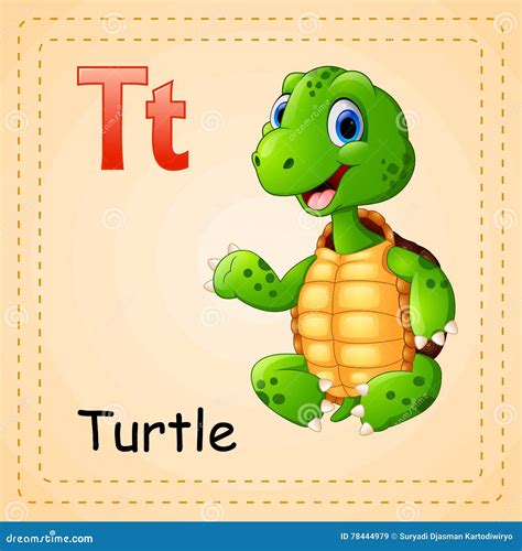 Animals Alphabet: T is for Turtle Stock Vector - Illustration of letter, knowledge: 78444979