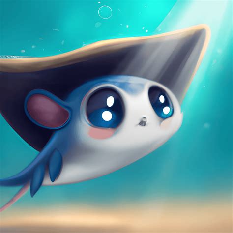 Cute and Adorable Baby Stingray Cartoon Character · Creative Fabrica