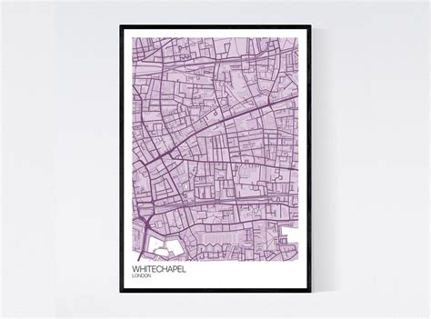 Whitechapel London Map Art Print Many Colours 350gsm Art | Etsy