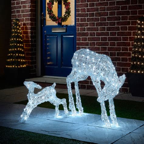 Mother and Fawn LED Reindeer