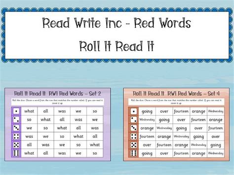 Phonics Read Write Inc - Red Words: Roll It Read It | Teaching Resources