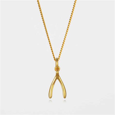 Wishbone Necklace Gold Vermeil | Sterling Silver & Gold Vermeil ...