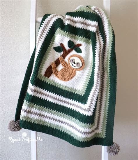 Crochet Sloth Blanket - Repeat Crafter Me