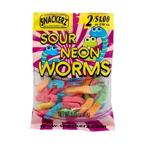 Snackerz Tasty Sour Neon Worms