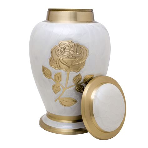 Adult Ivory Rose Cremation Urn - Cremation Urns Direct