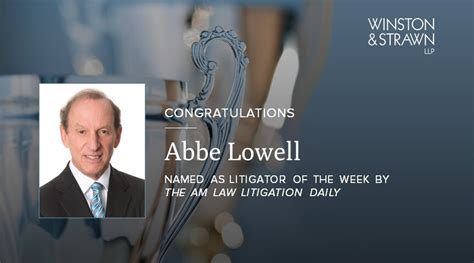 Abbe Lowell Named as Litigator of the Week | Winston & Strawn