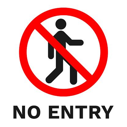 No Entry Sign Sticker With Inscription Vector Stock Illustration - Download Image Now - iStock