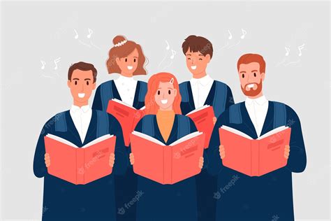 Free Vector | Gospel choir singing illustration