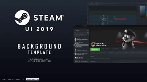 Steam UI (2019) Background Template - FREE PSD Download : Steam