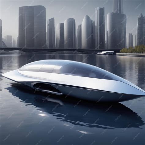 Premium AI Image | Abstract luxury concept boat with futuristic supersonic aerodynamic design