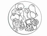 Healthy Food Plate Coloring Page Sketch sketch template