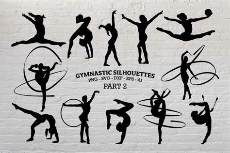 Gymnastics Silhouette SVG & PNG | print, transfer, cut files