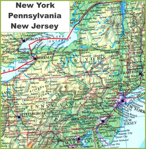 Map New York New Jersey Pennsylvania - Get Latest Map Update