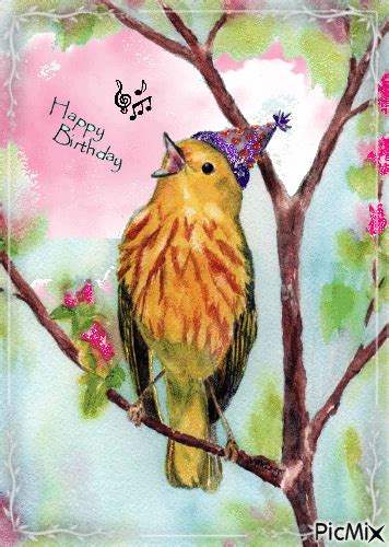 Singing Bird - Happy Birthday Gif Pictures, Photos, and Images for Facebook, Tumblr, Pinterest ...