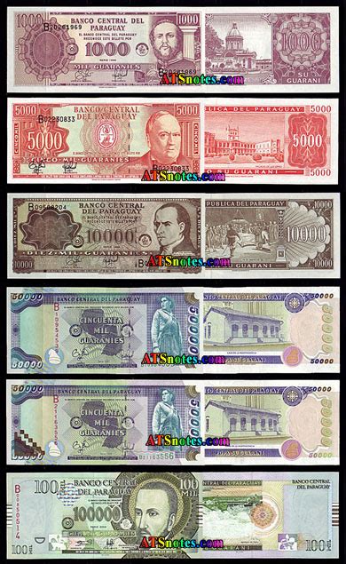 Paraguay banknotes - Paraguay paper money catalog and Paraguayan ...