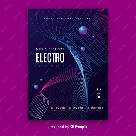 Free Vector | Abstract wave sound music poster template