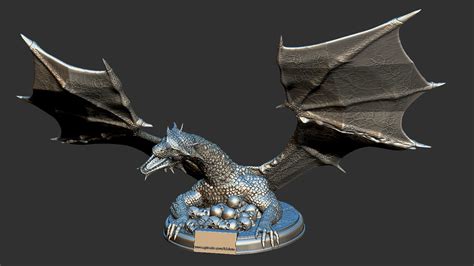 Game of Thrones Dragon Bust with Skulls High Detail 3D