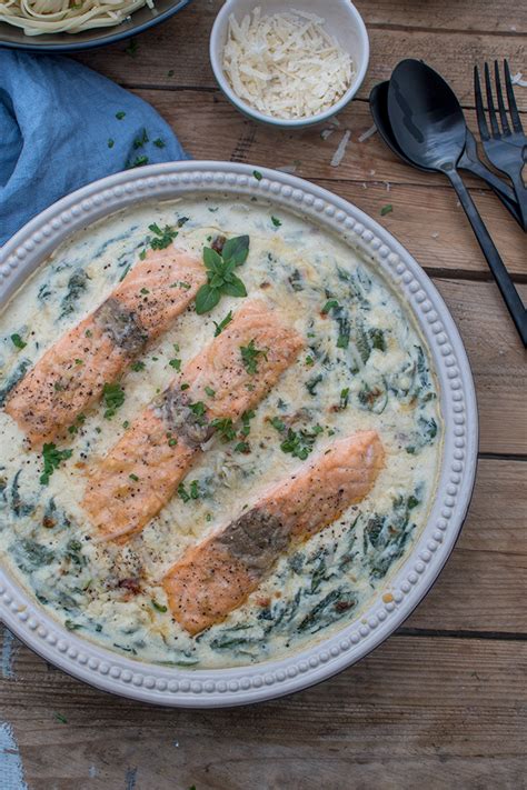 Lachs Mit Spinat Im Backofen - Carne Rezept Ideen