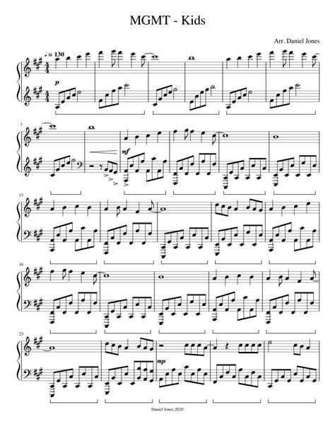 MGMT - Kids Sheet music for Piano (Solo) | Musescore.com