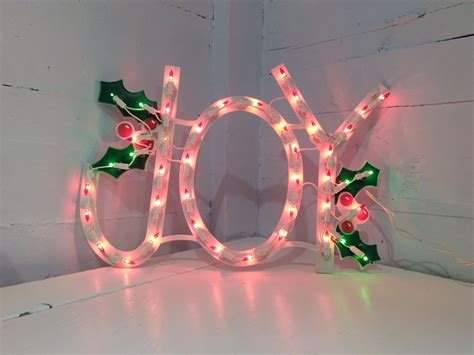 Vintage Hanging JOY Sign Lighted Christmas Decor Photo Prop RhymeswithDaughter | Decorating with ...