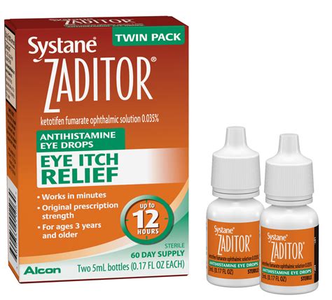 ZADITOR Antihistamine Eye Drops, Allergy Symptom Relief, 5 ml, Twin ...