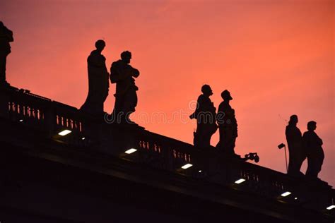 St. Peter`s Basilica in Vatican by Night in Italy Stock Photo - Image ...