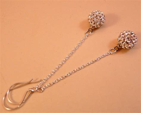 Rhinestone Earrings Sterling Silver Earrings Crystal Earrings