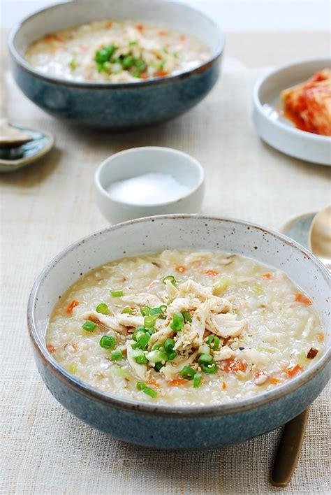 Dakjuk (Korean chicken porridge) | Korean food, Chicken porridge, Porridge recipes