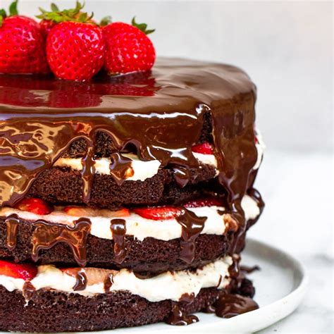 Strawberries and Cream Chocolate Cake- Confessions of a Baking Queen