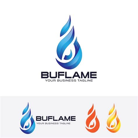 Premium Vector | Blue flame vector logo template