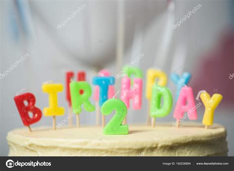 Birthday cake with number two — Stock Photo © AlexLipa #162036894