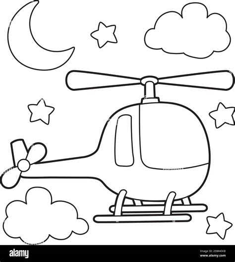 Helicopter Coloring Page Stock Vector Image & Art - Alamy