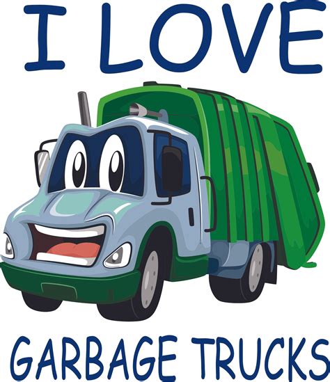 Truck I Love Garbage Trucks Cartoon Decors Wall Sticker Art Design Decal for Girls Boys Kids ...