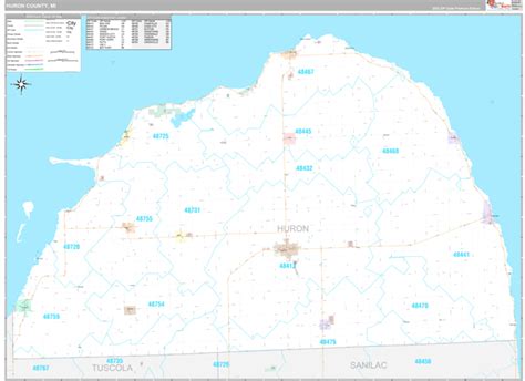 Huron County, MI Wall Map Premium Style by MarketMAPS - MapSales