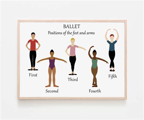 Ballet Dancers The Five Basic Ballet Positions Arms And Feet Poster Greeting Card ...