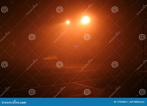 Foggy Night-time Parking Lot Stock Photo - Image of light, danger: 7795586
