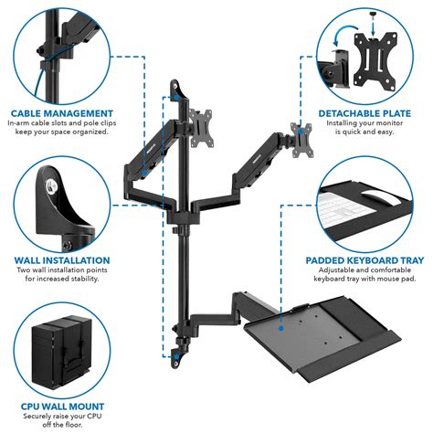 Dual Monitor Wall Mount Workstation – Mount-It!