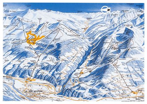 Large detailed piste map of Zell am Ziller ski area, Zillertal Valley - 1998 | Tyrol | Austria ...