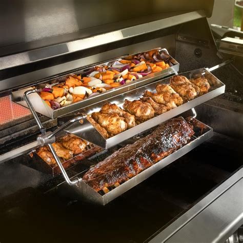 BBQGuys Universal Rotating Grill Rotisserie Rib Trays (4) : BBQGuys ...