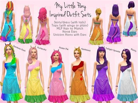 Cocobuzz's My Little Pony Inspired Outfit Set | Outfit inspirations, Outfit set, Sims 4