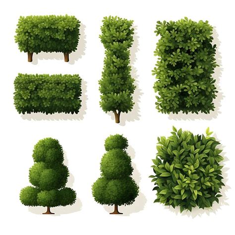 Premium AI Image | A Set of Boxwood Hedges Trimmed Into Rectangular ...